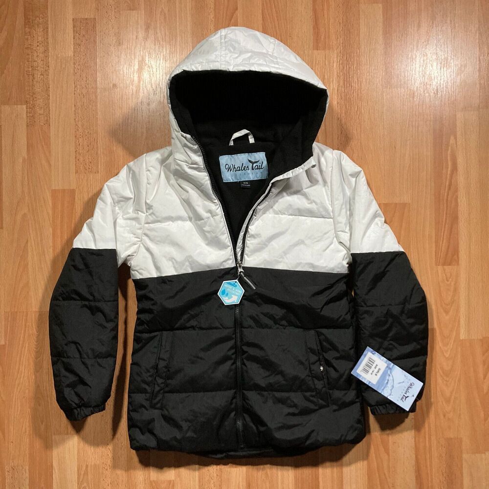 Whales Tail Outerwear Winter Black Puffer Jacket (Girls Sz 14-16) • NWT • Hooded